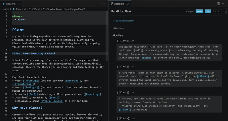 Backlinks View