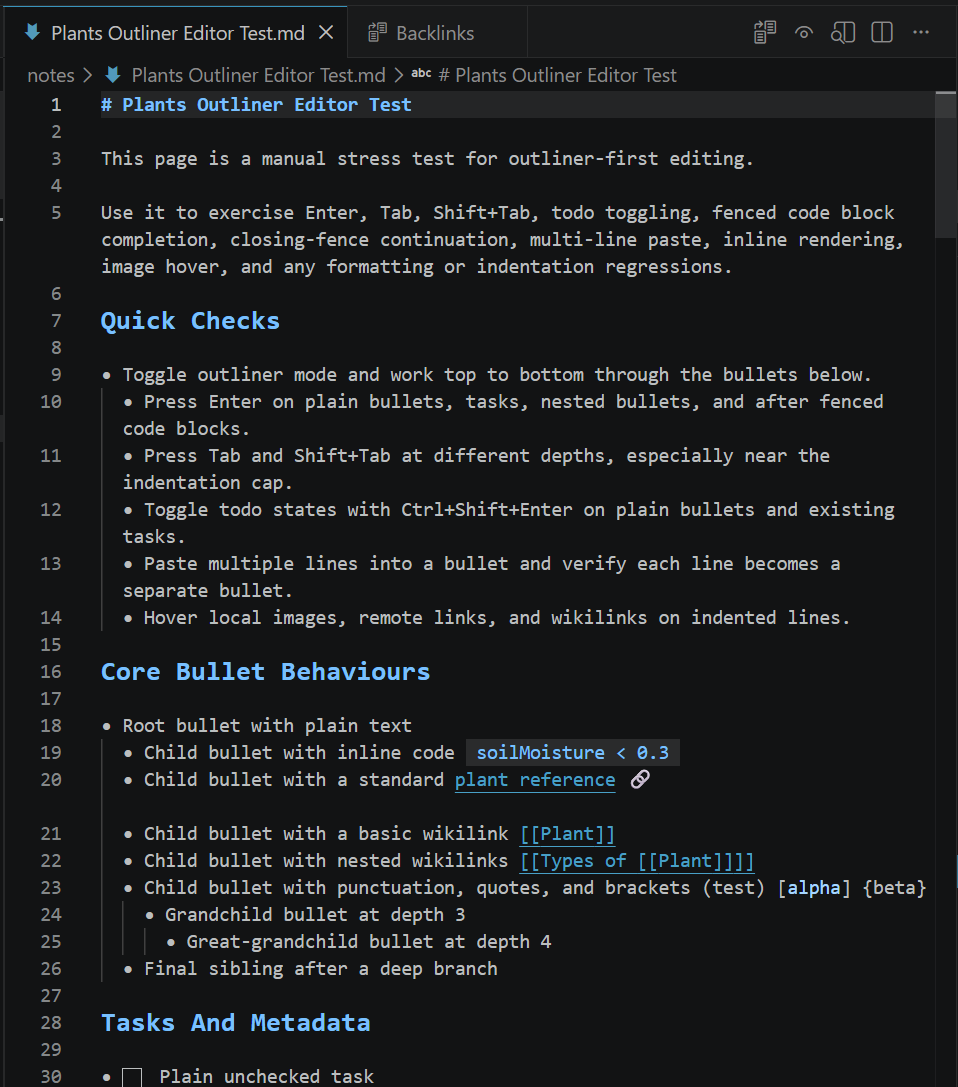 Outliner mode